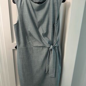 Ann Taylor Seafoam Blue Midi Dress with Tie Detail